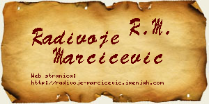 Radivoje Marčićević vizit kartica